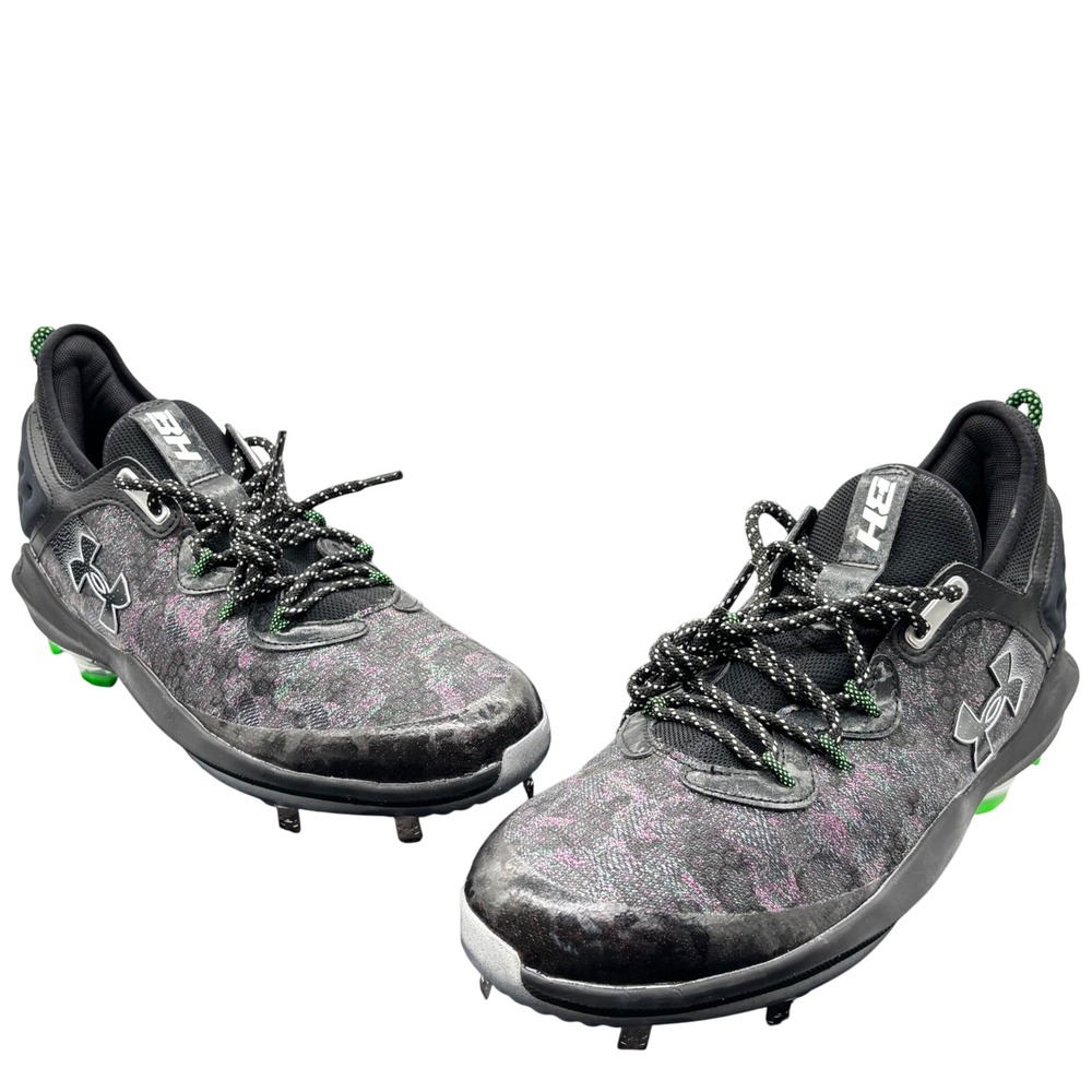 NEW Under Armour HOVR Hybrid Metal Baseball Cleats Mens Size 13 Black Metallic